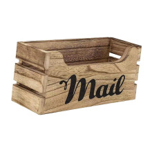 Wooden Mail Organizer Desktop Mail Tray Letter Holder, 10.2 X 3.9 X 4.7 In, Space Saving Tray, Natural Wood Finish