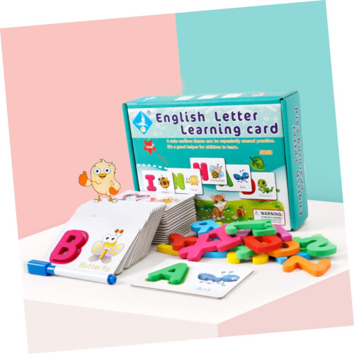 1 Set Alphabet Cards Wood Green 1