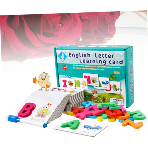 1 Set Alphabet Cards Wood Green 2