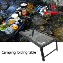 Barbecue extra large pour la cuisine en plein air, construction robuste en acier, barbecue Ă feu ouvert avec pieds pliables et grille en losange,