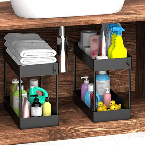 Ample Storage Space Under Sink Organizer, Stylish Design Multi-purpose Storage for Easy Installation and Maximizing Storage Space in Kitchen Bathroom 1