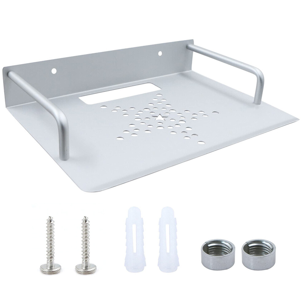 Modern Silver Floating Shelf, Innovative Space Aluminum Alloy Wall Mount Shelf For Tv Accessories, Rapid Heat Dissipation And Upgraded Safety Protecti 9148971100075