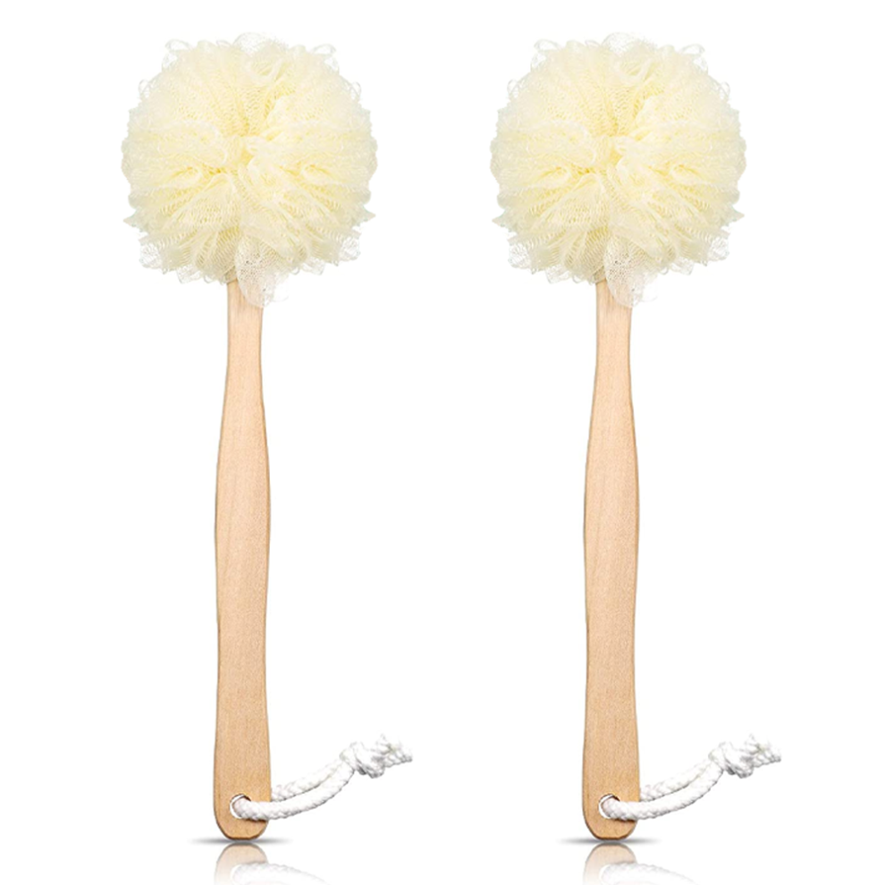 Moisturizer Applicator for Easy Reach, Long Wooden Handle Back Cleaning with Exfoliating Capabilities for Sensitive Skin (Durable Construction)