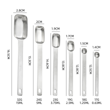 Precision 18/8 Stainless Steel Measuring Tools, Endurance Spice Scoops for Professional Chefs, 6-Piece Set