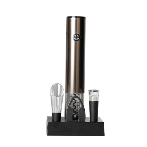 Abridor de vinhos elétrico com saca-rolhas automático, funciona a bateria, recarregável para uso contínuo, design elegante e sofisticado, fácil
