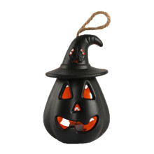 Halloween-Kürbislaterne, LED-Kürbislaterne mit Katzenpfoten-Dekorationslampe für Spukhaus-Requisiten, batteriebetriebene schwarze Kürbislaterne