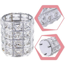 Porte-pinceaux de maquillage Bling Bling Crystal, structure métallique durable ornée de cristaux carrés pour un rangement multifonctionnel, idéal