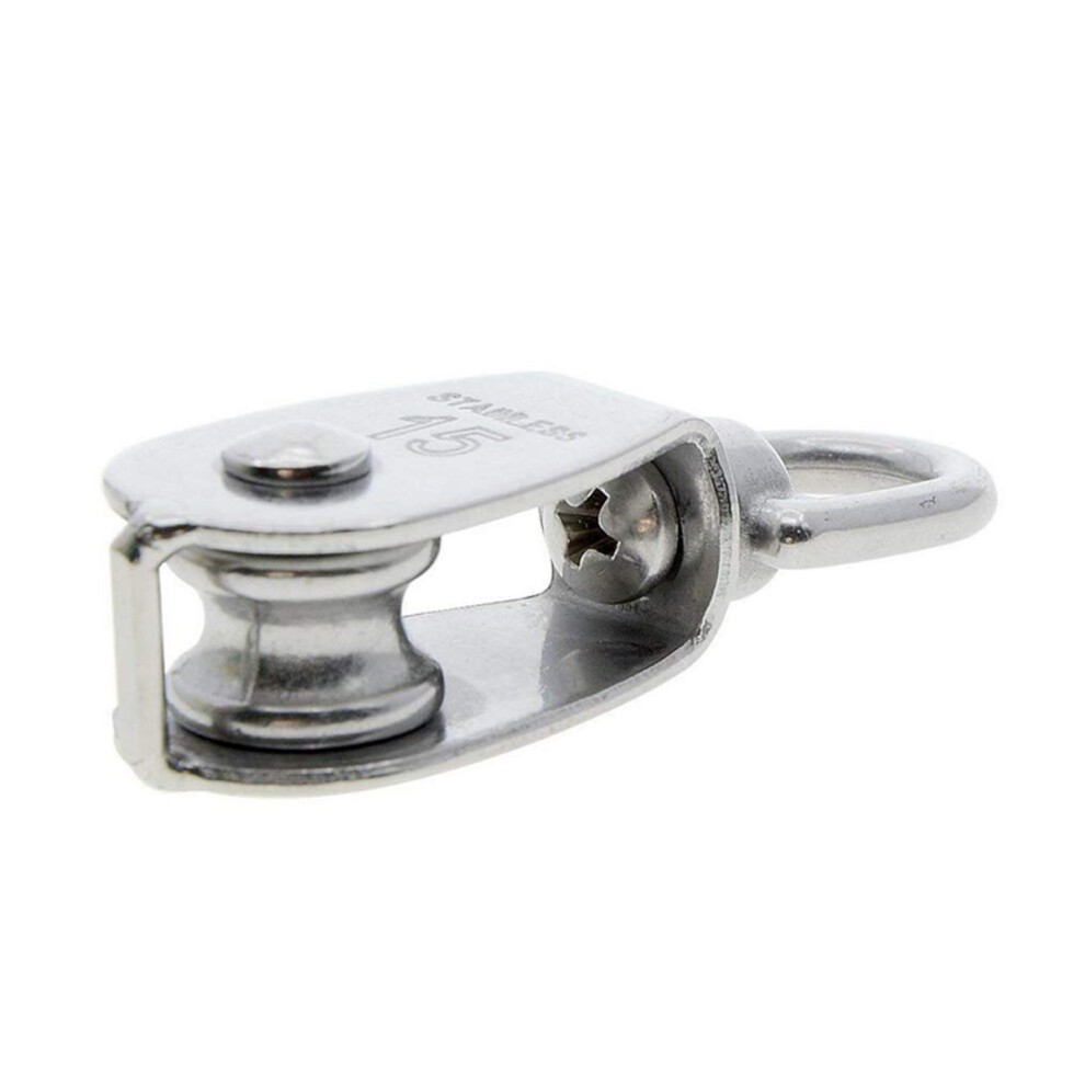 304 Stainless Steel Pulley Block, Smooth Roller For Easy Rope Movement, Heavy Duty 35Kg Capacity, Anti-Rust And Corrosion Resistant, 360 Degree 9405630125917
