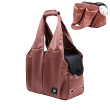 Cat travel bag, breathable with soft padding, ideal for travel, made from washcloth material, red.