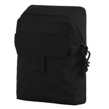 Tactical MOLLE Utility Pouch with Front Pocket for Vest and Belt Airsoft Gear Storage BK