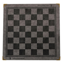 Foldable chessboard made of leather, flat chess set, chessboard, chess set, accessories Gray