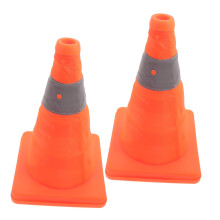 Reflective Safety Cones 2pcs Collapsible Traffic Control Cones for Emergency Use - Durable Lightweight Road Safety Equipment