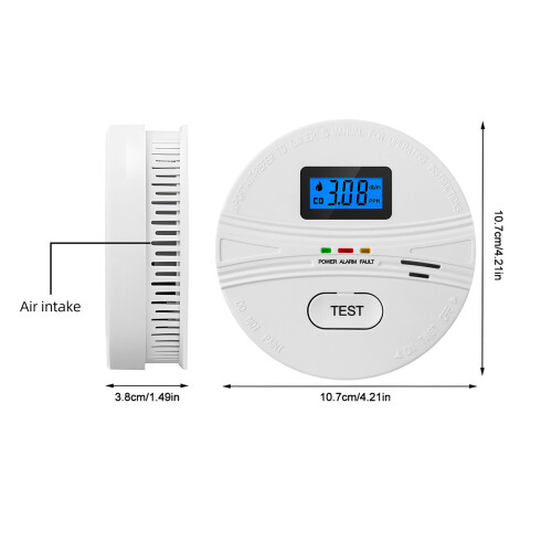 Smoke & CO Detector 3 Packs, LCD Display, 10.7cm, White 1