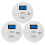 Smoke & CO Detector 3 Packs, LCD Display, 10.7cm, White 3