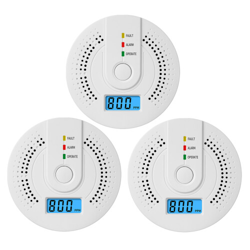 Carbon Monoxide Detectors with High-Decibel Alarm 3 Pack 2