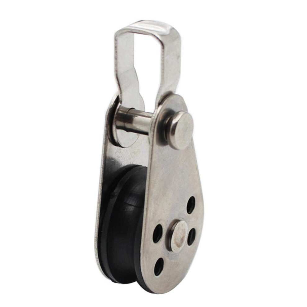 Single Pulley Block For Rope Rigging 316 Stainless Steel Crane Load Pulley Smooth Operation Wire Rope Roller 9426802371604