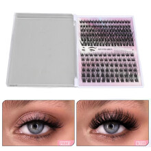 126 Cluster Lashes D Curl 10-14mm Fluffy Individual Lashes for DIY Extension