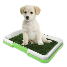 Dog Toilet, Puppy Training Potty with Mat, Mesh Dog Training Toilet, Indoor Lawn Dog Potty, Grass Pad for Dogs