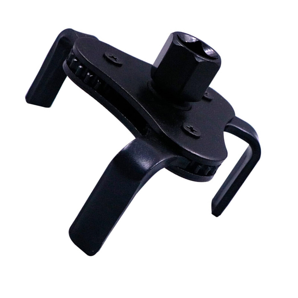 Three Jaw Oil Filter Wrench With Adjustable Steel Grip For Tight Spaces, Black Rustresistant 9412369290571