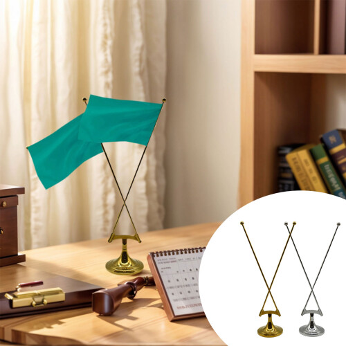 Crosses Desktop Flag Mount Heavy Type Metal Frame-Gold 2