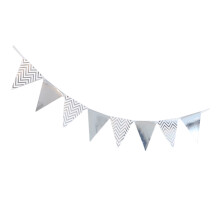 Fanion triangulaire métallique à suspendre pour fête-Argent