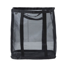 Versterkte nylon wasmand met handvat, opvouwbare-Zwart