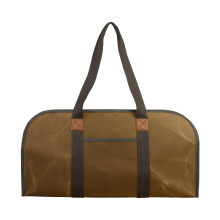 Versatile Outdoor Utility Carrier Waxed Canvas Firewood Carrier Water Resistant Wood Carrying Bag Heavy Duty Canvas Log Tote Large Capacity Firewood B
