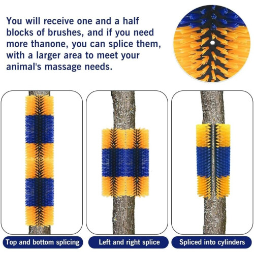 Massage and grooming horse brushes  blue 2