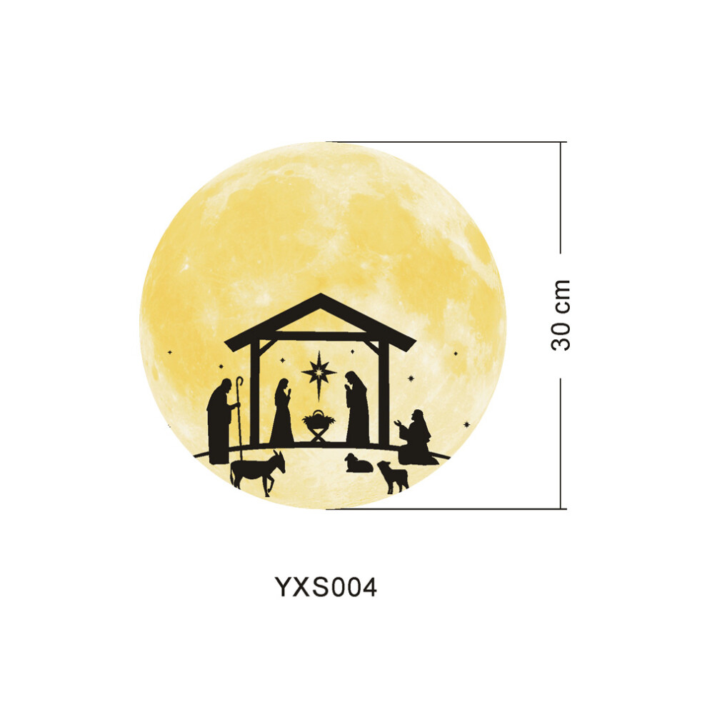 Glowing Elk & Moon, Eco-Friendly Luminous Wall Stickers With Waterproof Durable Design, Glow In The For Relaxation And Better Sleep In Kids B Dark