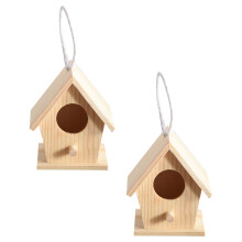 Artful Aviary, Wooden Bird House Hanging Nesting Box For Outdoor Garden Patio Decorative Accessories, Unfinished Wooden Aviary As A Base For Creative
