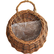 Retro Style Hanging Planter, Environmentally Friendly Rattan Storage Basket for Patio Garden Balcony Living Room Bedroom Hallway Decoration