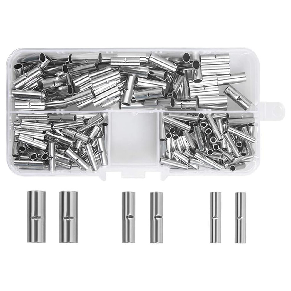 Uninsulated Wiring Crimps Set, High Amperage Applications 22-18Awg 16-14Awg 12-10Awg, Non Insulated Butt Connectors Kit For Annealed Electrolytic 9423501059284