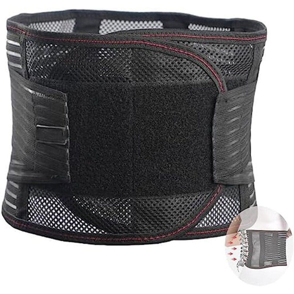 Black Lumbar Support Belt For Sciatica Relief And Lower Back Pain With Adjustable Straps S