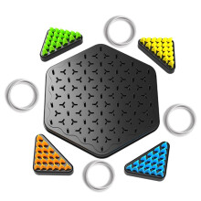 Geometric chain chess puzzle, triangular chess, tabletop game, family, interactive exercise, thinking, children's logic