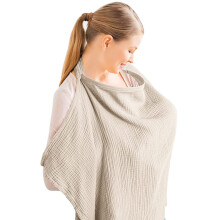 Breastfeeding Cover 360 Full Privacy Cotton Nursing Poncho Super Soft for Car Seat Canopy Shopping Cart Baby Shower Gifts