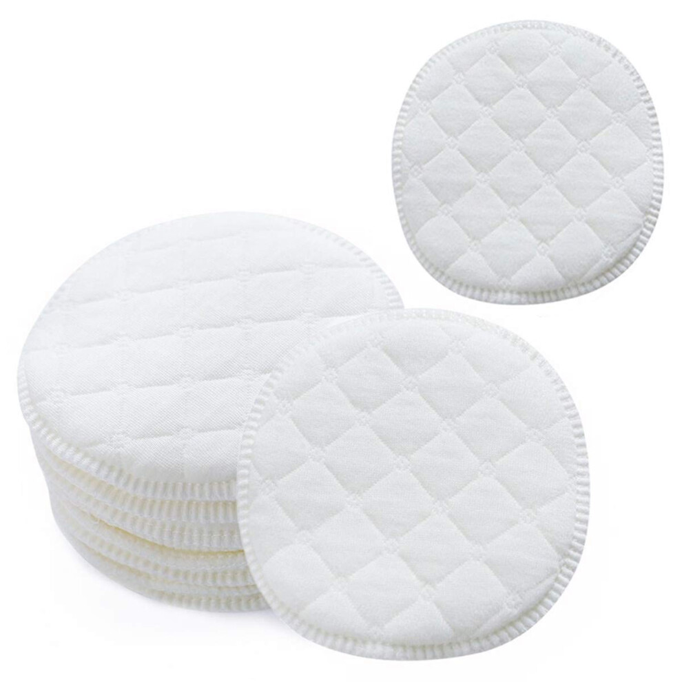 Nursing Breast Pads Reusable Cotton, Soft, Washable,  Absorbent, 12 Pack, 3.74 x 3.74 in (9.5 x 9.5 cm)