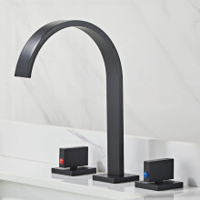 Kitchen Faucet Sink Mounted Rotatable Spray Single Lever Wall Mount Black