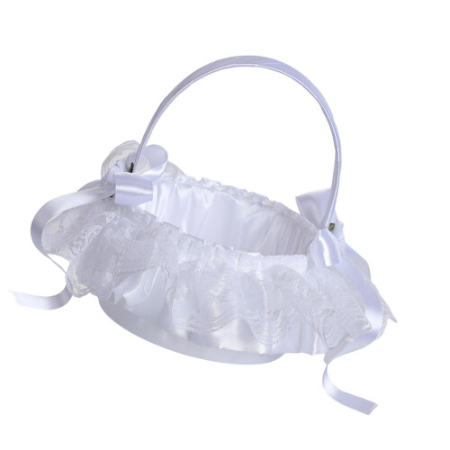 Multipurpose Decorative Flower Basket Bridal Bouquets-White