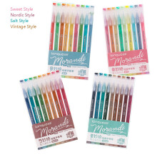 (Zoet/Zout/Retro/Noordse Stijl-9 Kleuren) 4 stuks fluorescerende notebook pen set