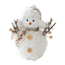 Kerstsneeuwman-ornamenten Mooie pluche sneeuwpop-pop-L
