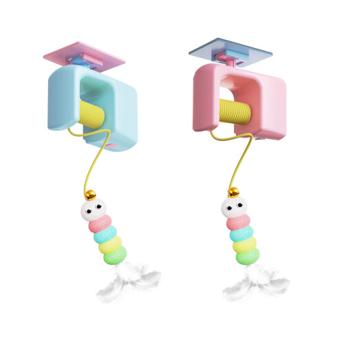 Indoor Cats Entertainment Hanging Feathered Teaser-Blue 1