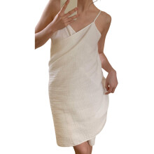 Femmes Robe coton maillots de bain réglable épaule cravate-Blanc