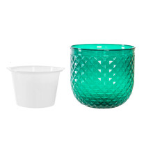 Plastic Transparent Lazy Absorbency Flowerpot-Transparent green