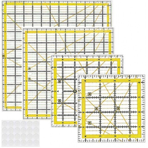 Règle de couture professionnelle, 4 pièces, règle de-Jaune