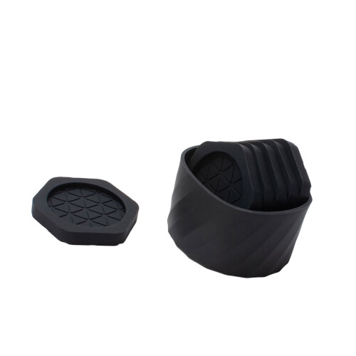 Silicones Heat Resistant Coaster Hexagonal Shape Antislip-Black