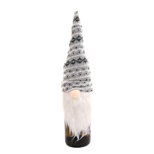 Holiday Wine Bottle Cover Santa Design User Friendly-Light Grey