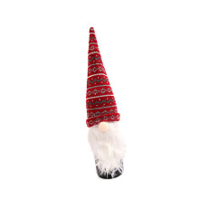 Festival Knitted Santa Hat Bottle Toppers Christmas-Burgundy