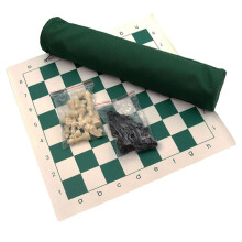 Chess International Chess, portable chess set with storage bag, foldable board game, 2 players, travel chess 35x35cm.