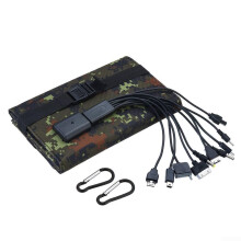 20W Portable Solar Panel Charger IP65 Waterproof Foldable USB Fast Charging for Camping Hiking