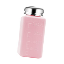 Pump Dispenser Bottle 200ml Leakproof Square Push Down Refillable Makeup and Nail Polish Remover